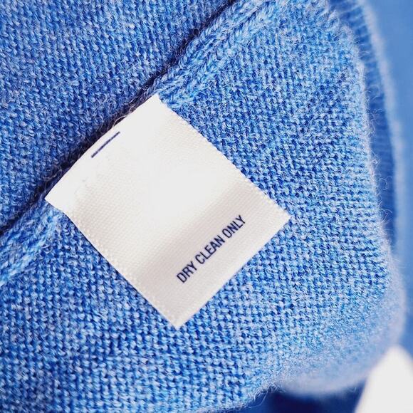 Club Room Estate 100% Merino Wool Men's V-neck Sweater  Blue Large Long Sleeve - Picture 5 of 8